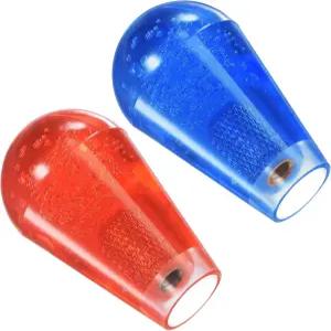 uxcell 타원 조이스틱 헤드 로커 볼 탑 핸들 아케이드 게임 교체 레드 블루