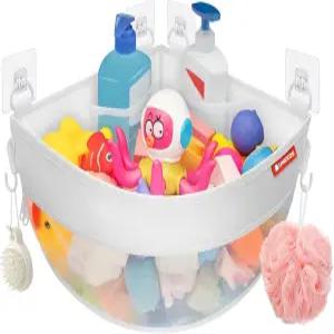 UNEDE 4.32 갤런 코너 장착 목욕 장난감 보관 홀더 욕조 정리함용 메시 샤워 캐디 퀵 드라이