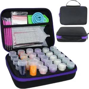 다이아몬드 아트 펜 도구와 휴대용 구슬 보관함 보관 케이스 및 케이스가 포함된 키트 용기 30 슬롯