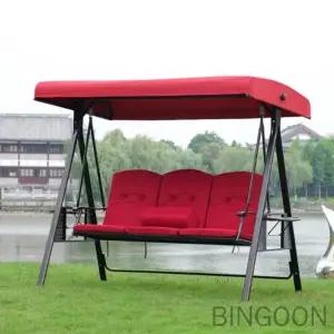 빈군 빨강 3인용 흔들그네 포인트가구 정원그네