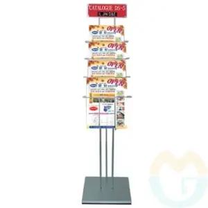 리플렛 거치대 SILVER A4 4단 잡지대 팜플렛꽂이 팜플렛진열대 전면책꽂이