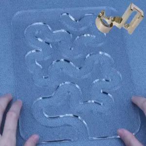 가정용 재봉틀용 미앤더 스티플 퀼팅 자 자유 동작 템플릿 3mm 및 로우 섕크 48개 추가 논슬립 그립