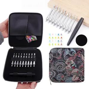 Mdoker 교체용 크로셰 후크 세트 - 9가지 크기(3.5mm-8mm) 나무 손잡이 및 자수 보관 가방 인라인 후크가