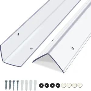 QDYMXUN 투명 나사 설치 벽 모서리 보호대 두꺼운 L자형 가구 가장자리 및 날카로운 문틀 테이블(2pcs x