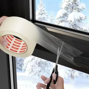 SWRT 2 x 30 YD 8 밀 헤비 듀티 투명 창문 날씨 씰링 테이프 여름철 잔여 단열재 없음 꽃가루 먼지 및 벌레
