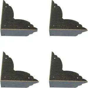 8피스 70x70x26mm/2.76 *2.76 *1.02 앤티크 청동 장식 상자 코너 커버 가드 데스크 가장자리