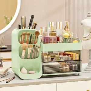 서랍이 있는 KQJS 메이크업 정리함 화장실 및 침실용 대용량 조리대 보관하기 쉬운 스킨케어 브러시 로션