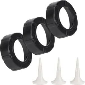 소시지 코킹 건 전면 캡 콘 노즐이 있는 내구성 알루미늄 커버(블랙-3 팩)