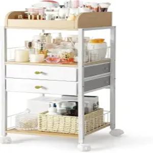 메이크업 오거나이저 바닥 스킨케어 서랍이 있는 베니티 화장품 진열 케이스 홀더 네일 폴리시 향수 브러시