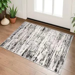 모던 추상 현관 러그 실내용 2x3 워셔블 미끄럼 방지 부드러운 작은 면적 화이트 블랙 그레이 타우페 주방