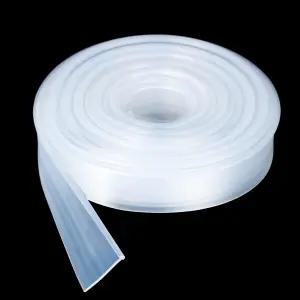 가정용 욕실 유리 샤워 도어용 프레임 도어 하단 씰 스트립 교체 방수 고무 스윕 트림 클리어 씰(108인치)