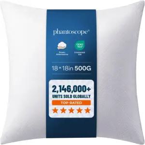 팬토스코프 베개 삽입물 저자극성 100 버진 섬유 사각형 폼 마이크로파이버 던지기 소파 침대 45x45cm