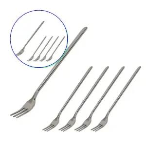 쌍문상회 스텐 미니 롱포크 1p 5개 심플14cm x