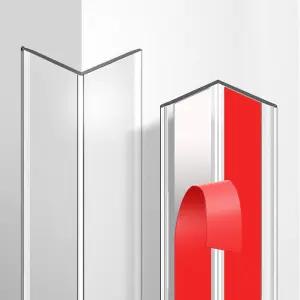 Magicheap 4개입 벽 코너 보호대 셀프 접착식 모서리 가구캐비닛선반석고보드걸레받이책상용 간편 설치