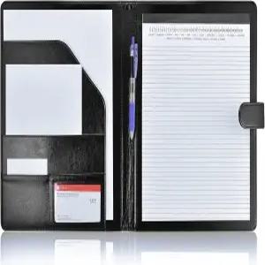 포켓이 있는 패드폴리오 포트폴리오 이력서 폴더 프리미엄 인조 가죽 인터뷰 작성 법적 패드 문서 정리함