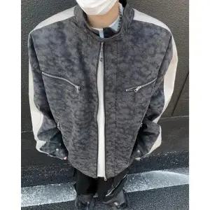 아이언하트 남친 남사친 가을 빈티지 바람막이 자켓 슬림핏 스크럽 커플 가죽 숄더 칼라 스탠드 잠바 긴팔