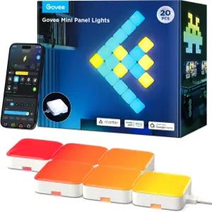 고비 미니 패널 조명 RGBIC 벽 스마트 LED 매터 알렉사 구글 어시스턴트와 함께 작동 음악과 동기화 홈