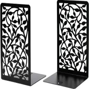 CNK 책꽂이 - 홈 오피스 헤비 북 선반 스토퍼 장식용 블랙 인피니트 잎북 2종 세트