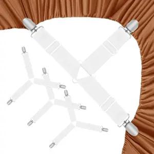 웨닝옥 침대 시트 홀더 스트랩 헤비 듀티 조절 가능한 탄성 클립 모서리에 맞는 제자리에 고정 간편한 설치