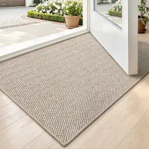 입구용 루미 초박형 실내 도어 매트 17인치 x30 미끄럼 방지 입구 로우 프로파일 내부용 독특한 헤링본