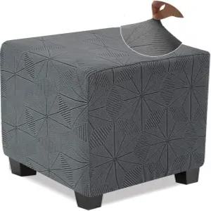 네컬러라이프 소형 오스만 커버 - 부드러운 니트 자카드로 본짐머 보관대용 스트레치 슬립커버 (그레이