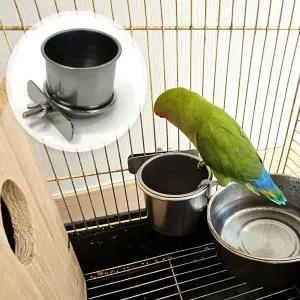 [하프클럽/셀러허브(펫)]앵무새물통 걸이형 스텐 앵무새 모이통 소 앵무새목욕