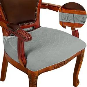 CZL 다이닝 체어 커버 2종 세트 업그레이드된 지퍼 시트 세탁 가능 스트레치 자카드 슬립커버 프로텍터