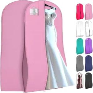 가운용 72인치 테이퍼드 롱 드레스백 - 드레스용 웨딩드레스 의류백 옷걸이 및 옷장 보관용 비행기용