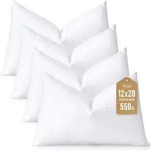 아트스코프 합성 다운 요추 베개 삽입물 12x20 대체 던지기 삽입물. 100 면 커버가 있는 매우 부드러운