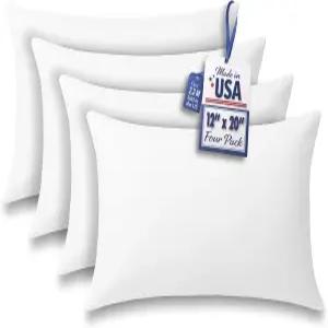 폼풀리 던지기 베개 인서트 12x20인치 직사각형 요추 및 폼 4종 세트 폴리에스터 실내 스터퍼 미국산...