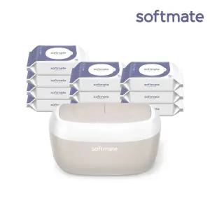 (세트) 순둥이 소프트메이트 원스텝 케이스 (베이지그레이)+리필형 10팩 / 물티슈 보관함 커버