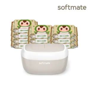 (세트) 순둥이 소프트메이트 원스텝 케이스 (베이지그레이)+그린에디션 리필형 10팩 / 물티슈 보관함 커버