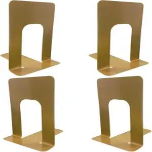 선반용 알레스크 4피스 골드 북엔드 헤비 듀티 메탈 북을 지원 가정 또는 사무실 장식용 스톱 - 2켤레