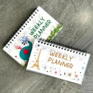 문구 휴대용 미니 주간 일정표 플래너 코끼리 에펠탑 2종