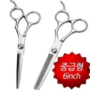 틴닝가위 중급형 심플 미용가위 커트가위 (숱가위)틴닝가위 택