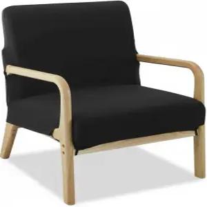 데이지 디 프린트 미드 센추리 모던 의자 커버 스트레치 리딩 암체어 덮개가 있는 거실 커버(블랙)