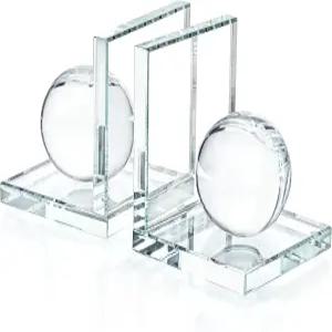 크리스탈 볼 장식 장식이 있는 1쌍 북엔드 무거운 책을 위한 L자형 미끄럼 방지 튼튼한 책 엔드 선반