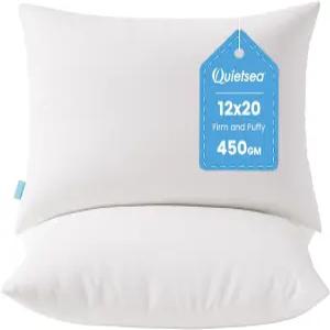 콰이어트씨 12x20 베개 삽입물 요추 던지기 2개 팩 침대 소파 소파용 푹신하고 부드러운 직사각형 장식