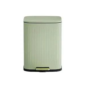 무소음 클로징 밀폐커버 위생스텐 싱글 페달휴지통 6L_24749191