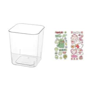 투명 휴지통 투명 쓰레기통 책상 귀여운 테스크 대형_24749603