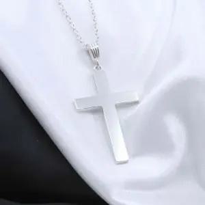 실버 심플 큰 십자가 은목걸이 은목걸이 실버목걸이