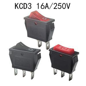 KCD3 ON OFF 2 핀 3 로커 스위치 라이트 없음 싱글 폴 홀 보트 16A 250V 20A AC 레드 블랙 10.5x29mm