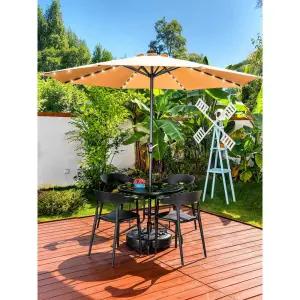 야외 테이블 의자 세트 4인용 파라솔 카페 테라스 정원 마당 옥상