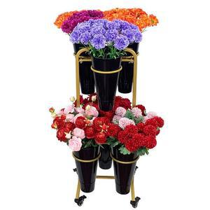 꽃다발 거치대 생화 진열대 화이트 걸이대 없음 바구니6개포함 민트색 꽃다발진열대 장식