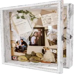 11*14 문이 있는 웨딩 섀도우 박스 디스플레이 케이스 - 부케 기념 사진을 위한 심층 사진 프레임 독특한