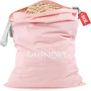와이즈보이 세탁 가방 23.6x35 인치 오버사이즈 여행용 더러운 옷 정리함 대학 기숙사용 나일론 습식 건조