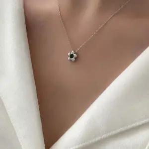 쥬얼리 (925 Silver) Bloom Flower Necklace A 16