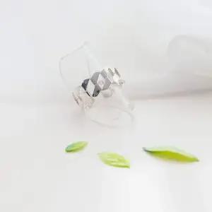 (실버) 와이드 샤인 꼬임 반지 꼬임 트위스트 와이드 포인트