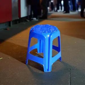 목욕의자 월드컵 사각의자 블루 회전의자