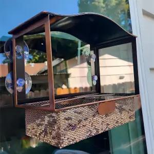 릴리앙 창문 새 모이통 넓은 시야를 가진 금속 강력한 흡입 컵이 있는 관찰 선물용 야생